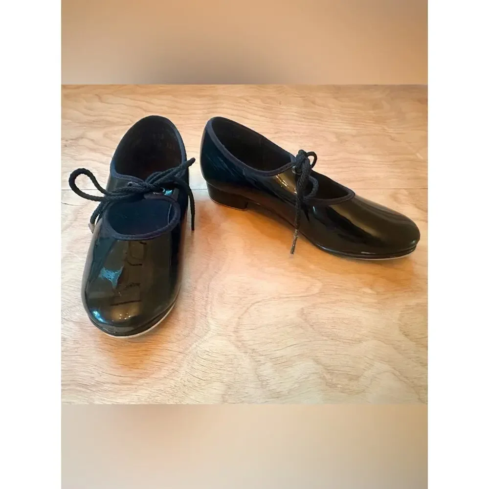 Spotlights by Payless Black Patent Tap Shoes Girls Size 11.5M